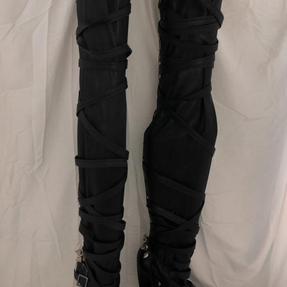 Actual RUNWAY Rare ❤️Nicholas Kirkwood X Rodarte Over Knee Thigh High Heel Boots - Picture 6 of 17